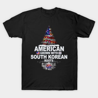 Christmas Tree  American Grown With South Korean Roots - Gift for South Korean From South Korea T-Shirt